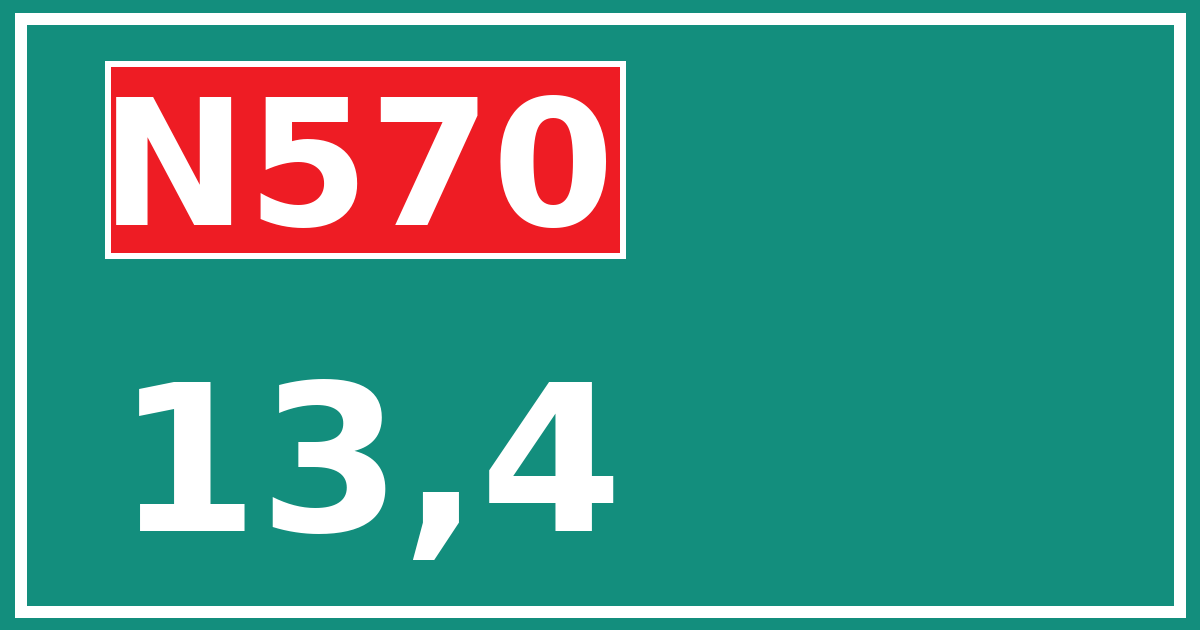 Hectometerbord N570 13,4