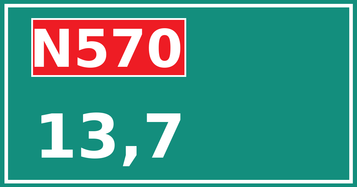 Hectometerbord N570 13,7