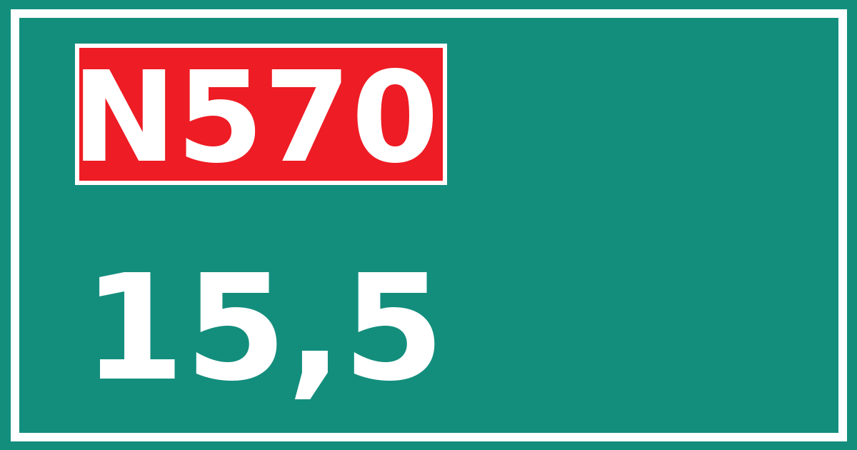 Hectometerbord N570 15,5