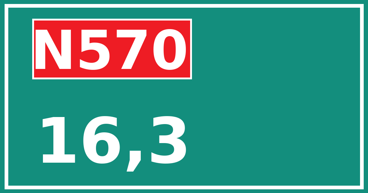 Hectometerbord N570 16,3
