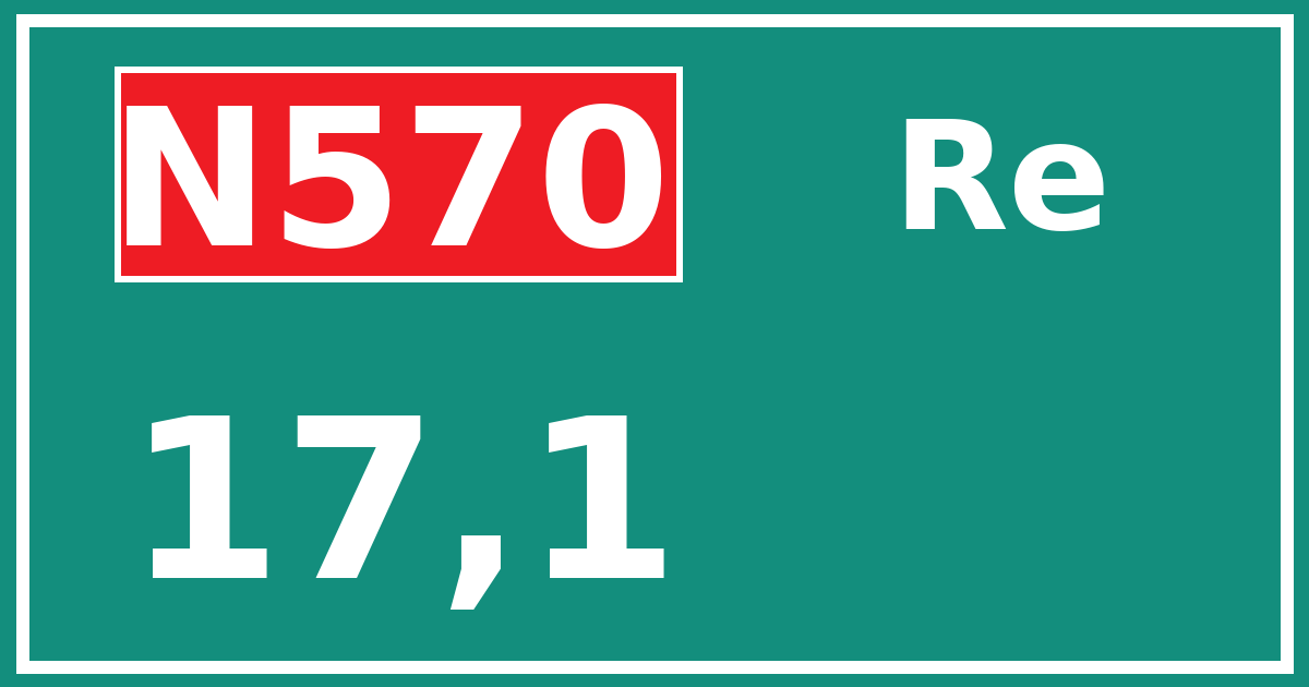 Hectometerbord N570 17,1 zijde Re
