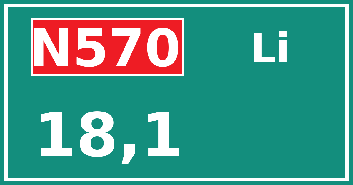 Hectometerbord N570 18,1 zijde Li