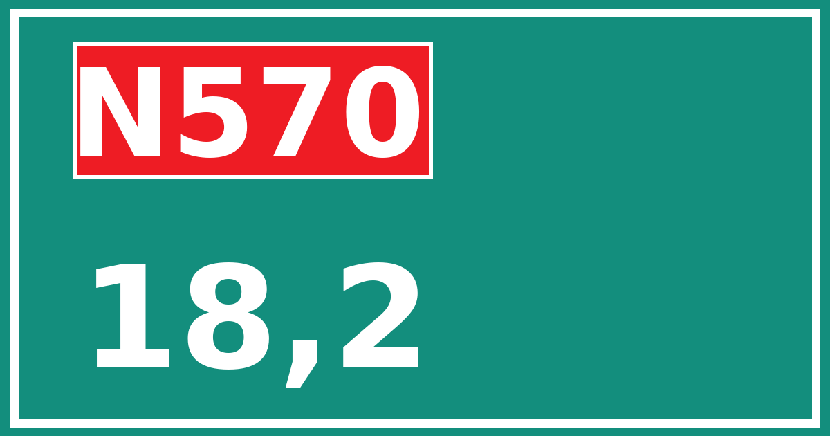Hectometerbord N570 18,2
