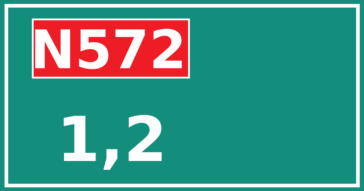 Hectometerbord N572 1,2
