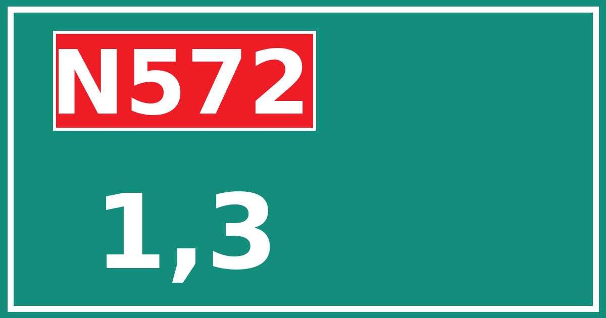 Hectometerbord N572 1,3