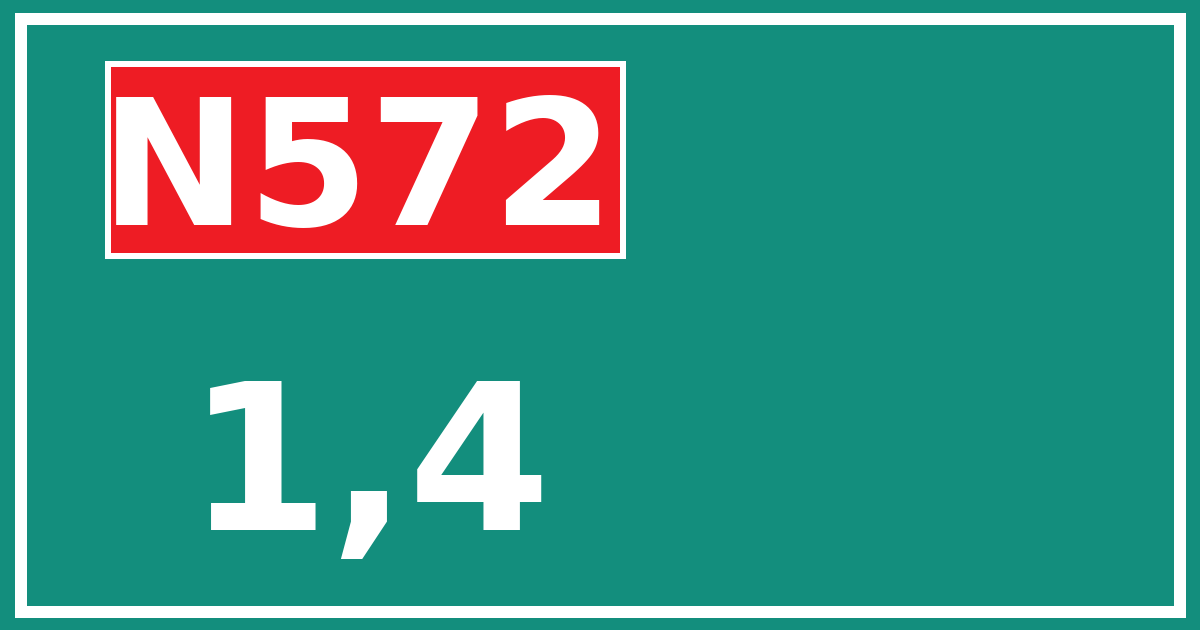 Hectometerbord N572 1,4