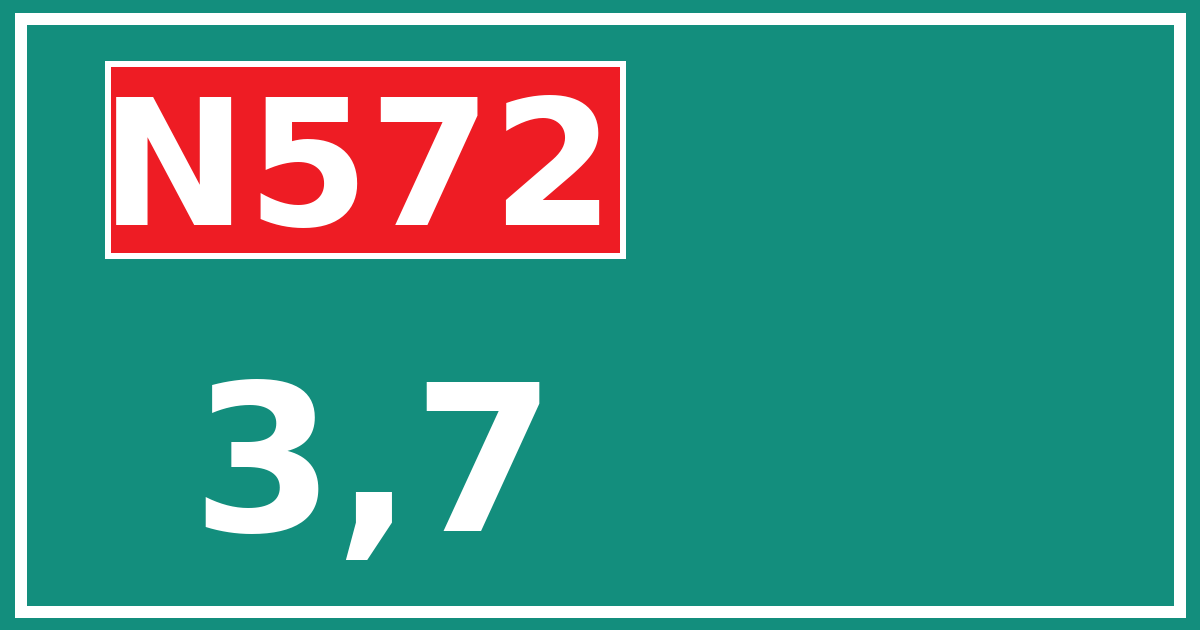Hectometerbord N572 3,7
