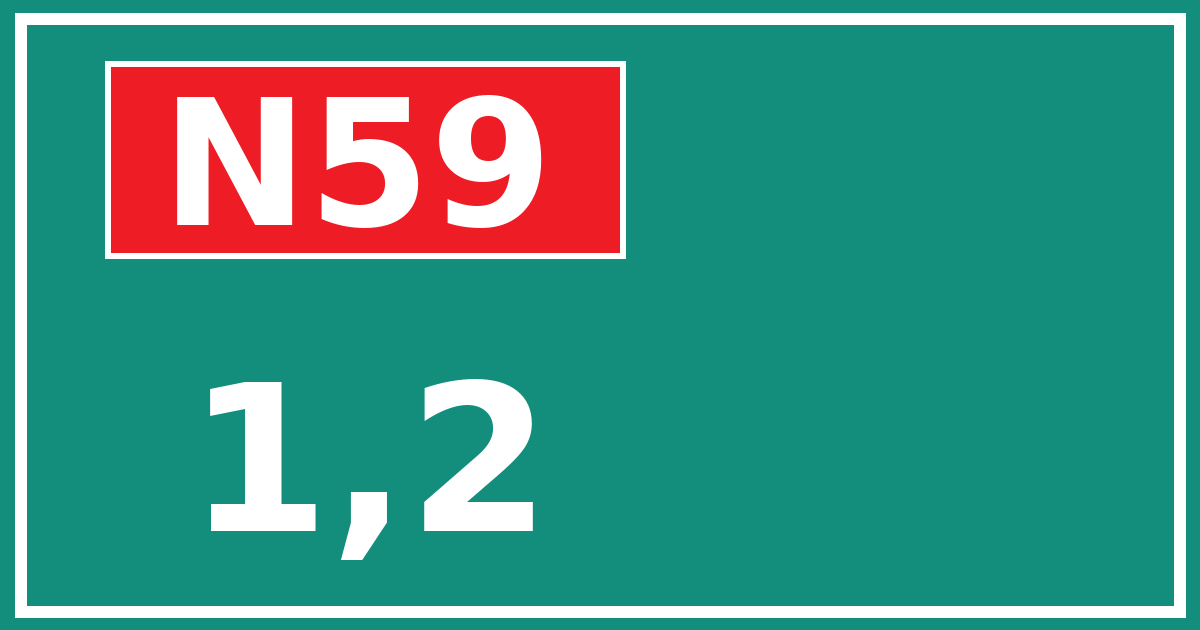 Hectometerbord N59 1,2