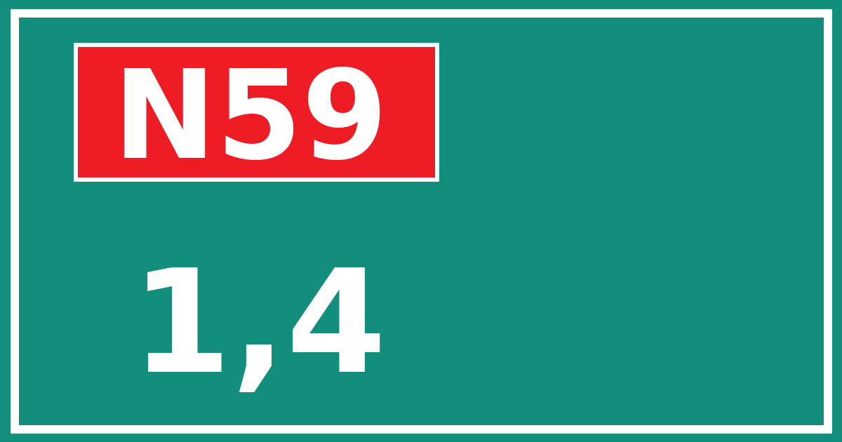 Hectometerbord N59 1,4