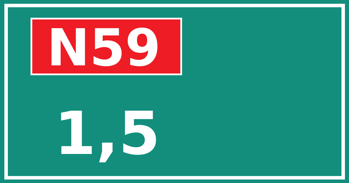 Hectometerbord N59 1,5
