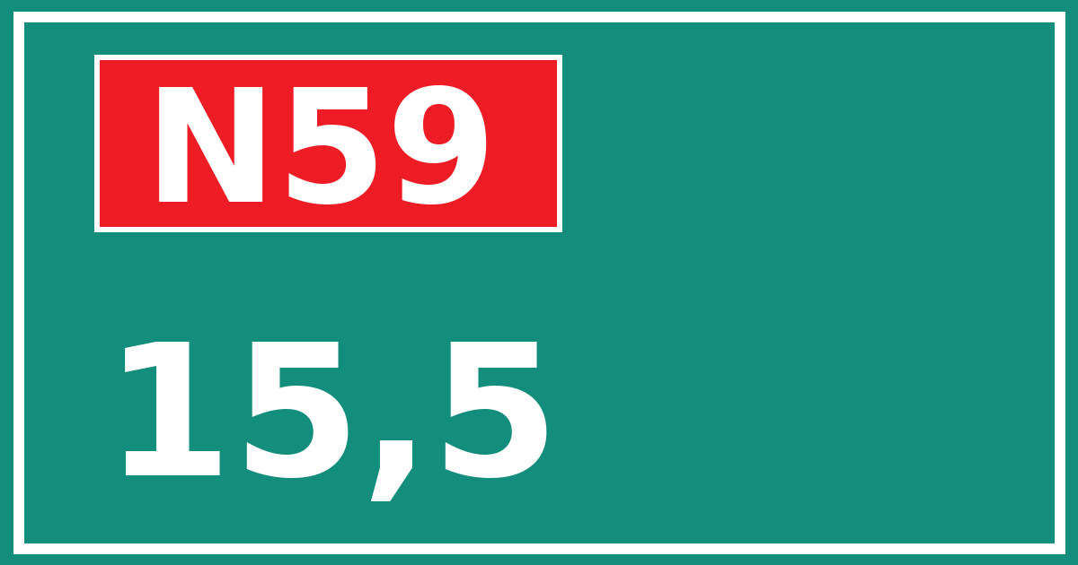 Hectometerbord N59 15,5