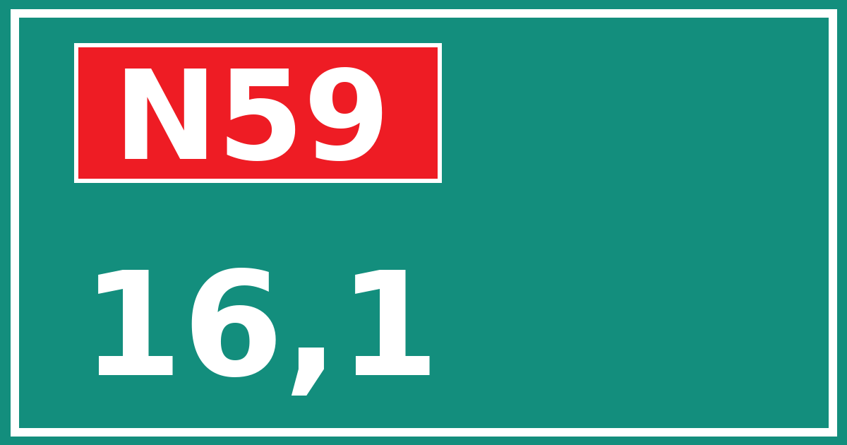 Hectometerbord N59 16,1