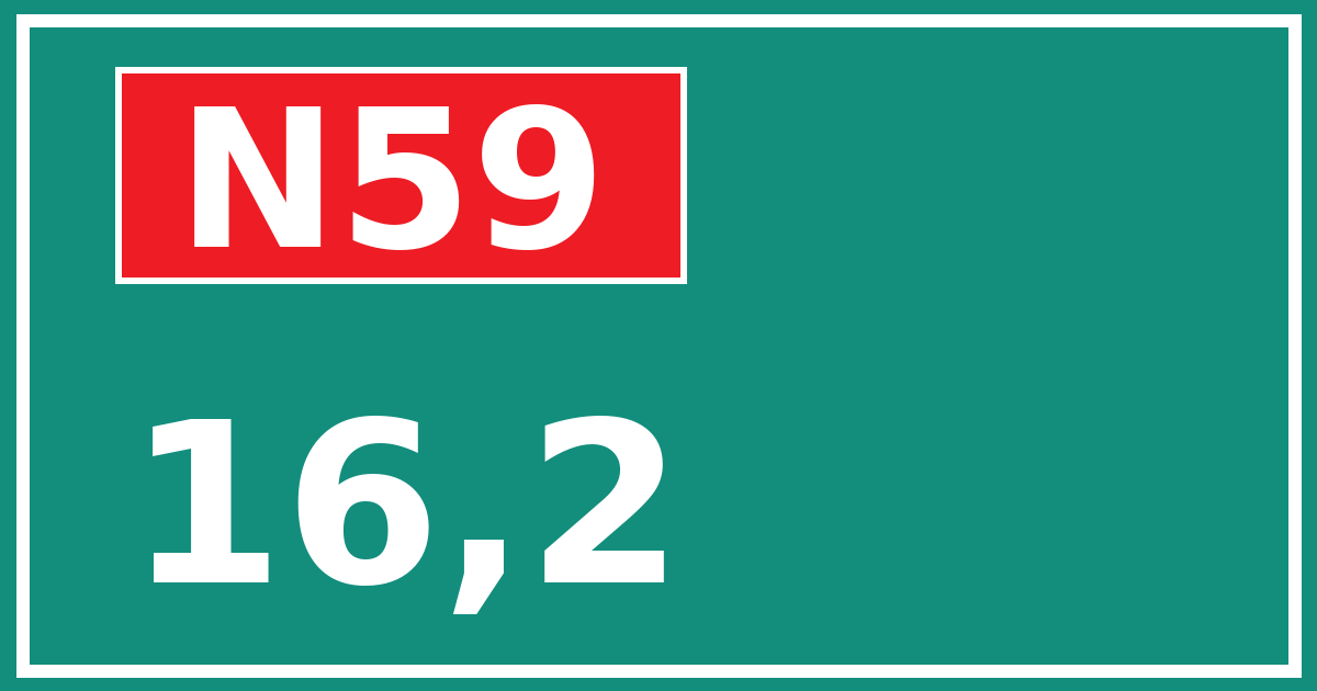 Hectometerbord N59 16,2