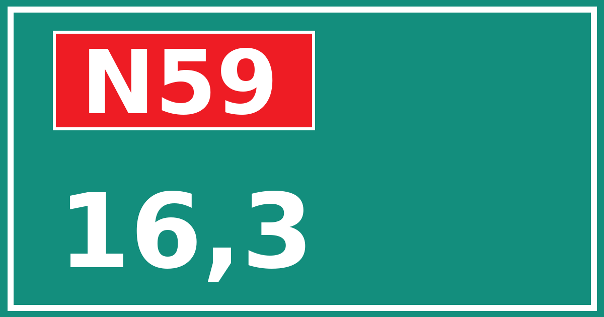 Hectometerbord N59 16,3