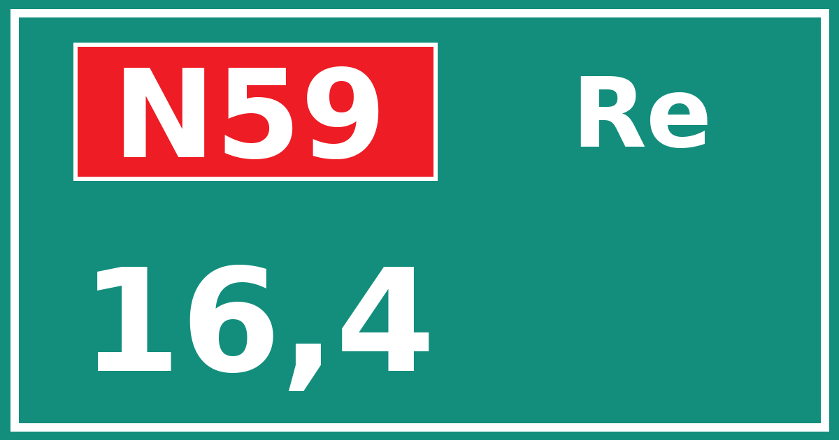 Hectometerbord N59 16,4 zijde Re