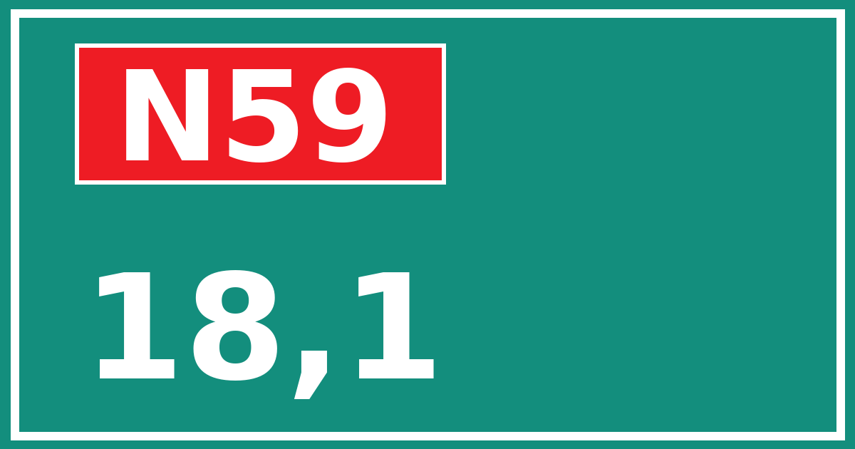 Hectometerbord N59 18,1