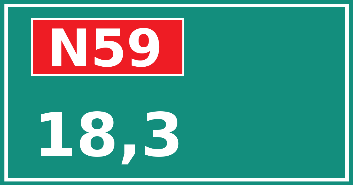 Hectometerbord N59 18,3