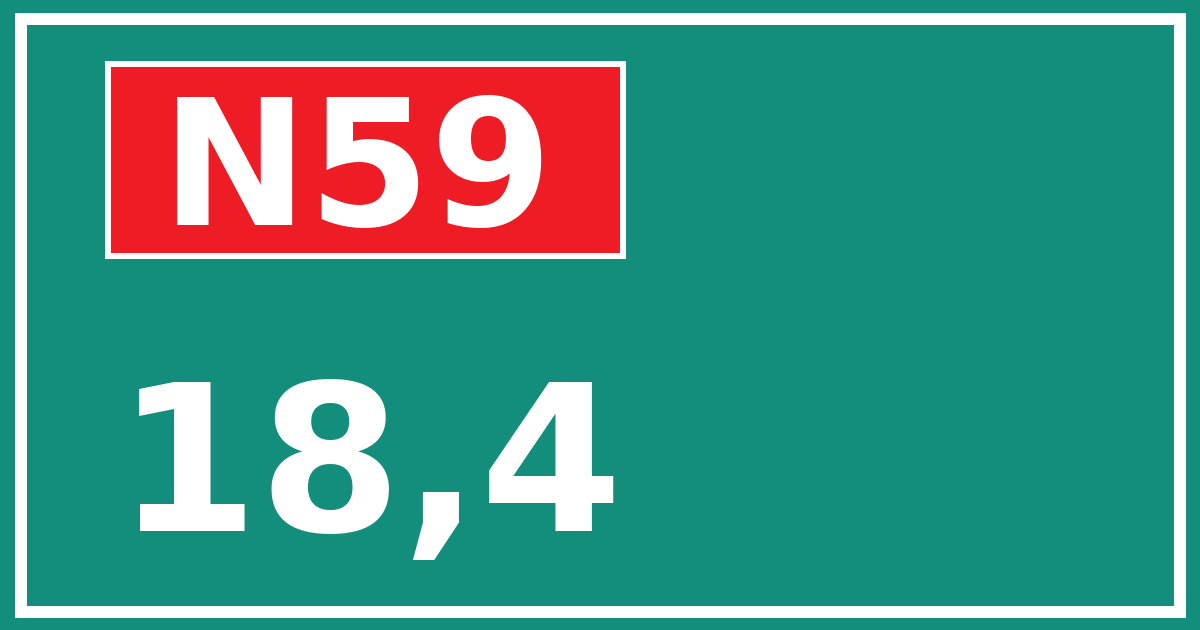 Hectometerbord N59 18,4