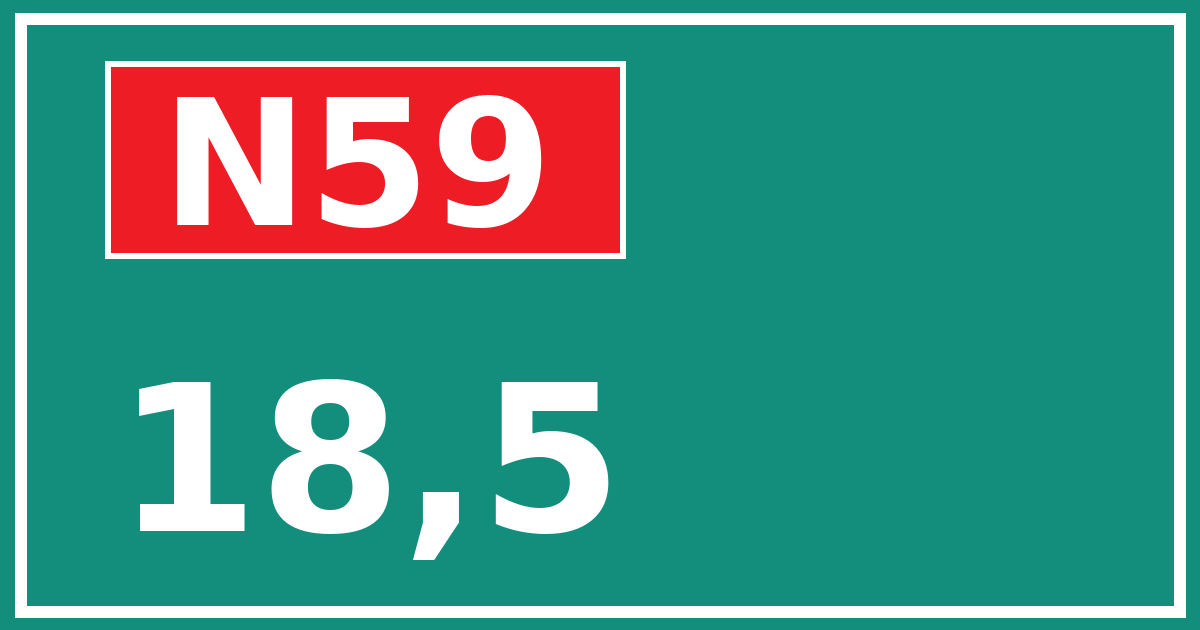 Hectometerbord N59 18,5