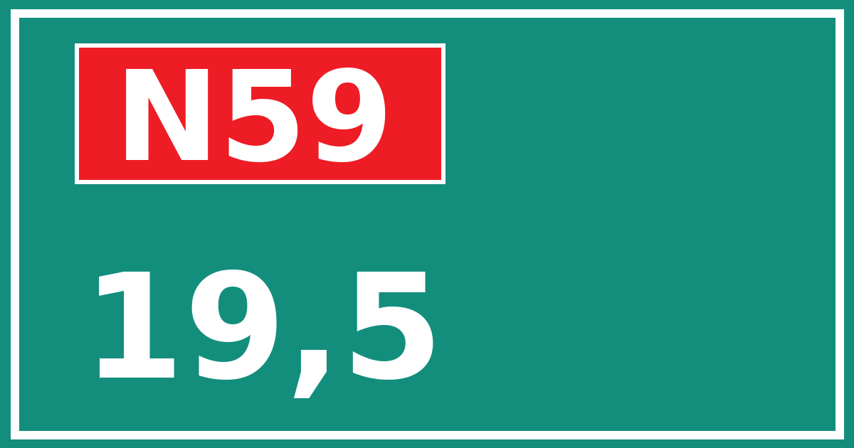 Hectometerbord N59 19,5