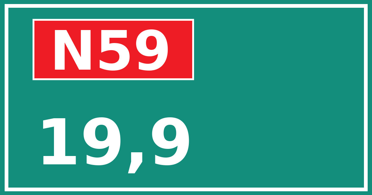 Hectometerbord N59 19,9