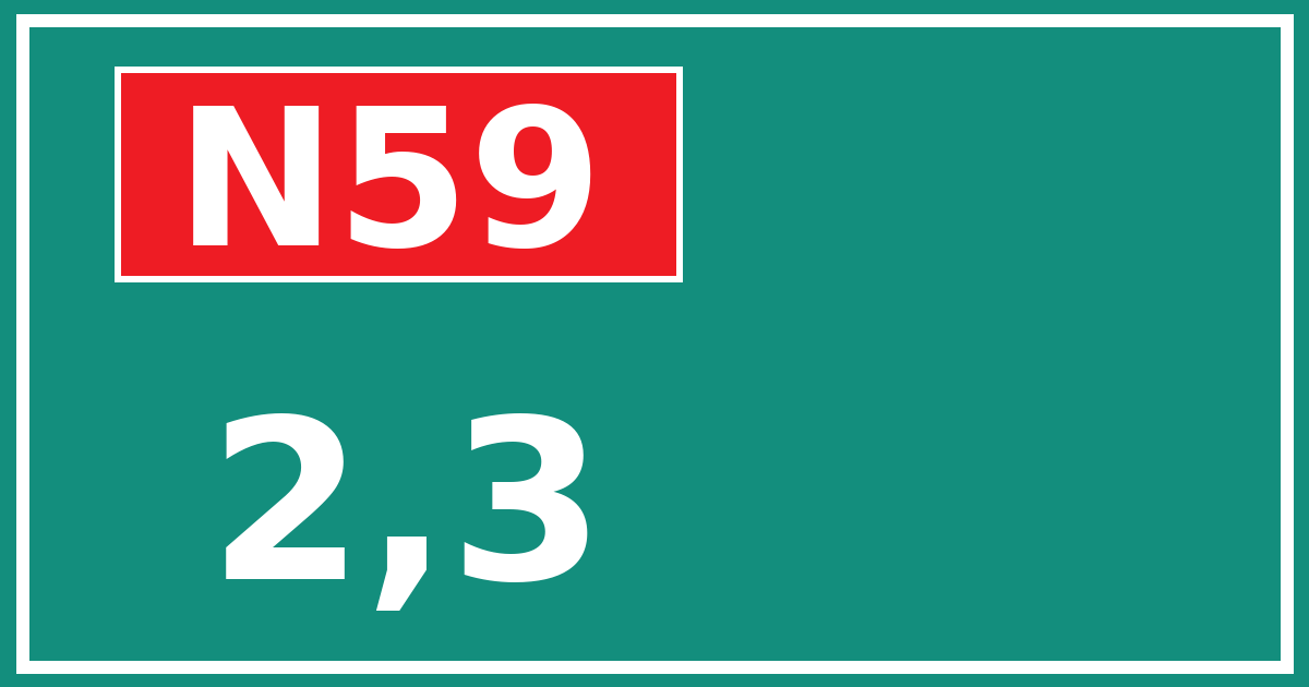 Hectometerbord N59 2,3
