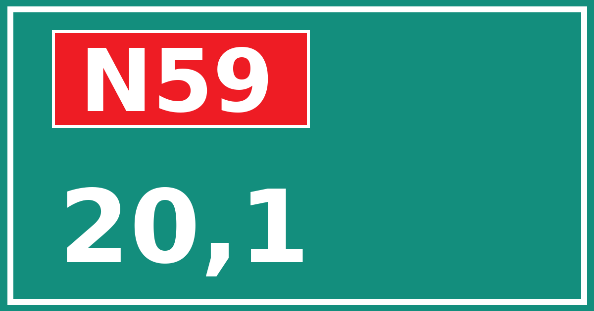 Hectometerbord N59 20,1