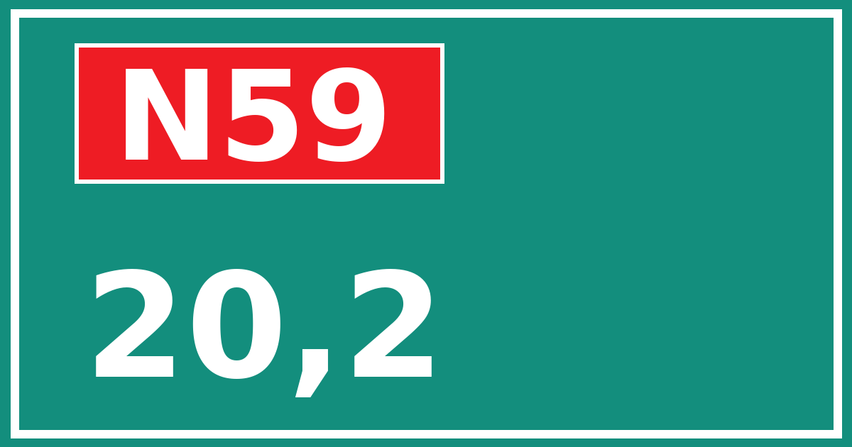 Hectometerbord N59 20,2