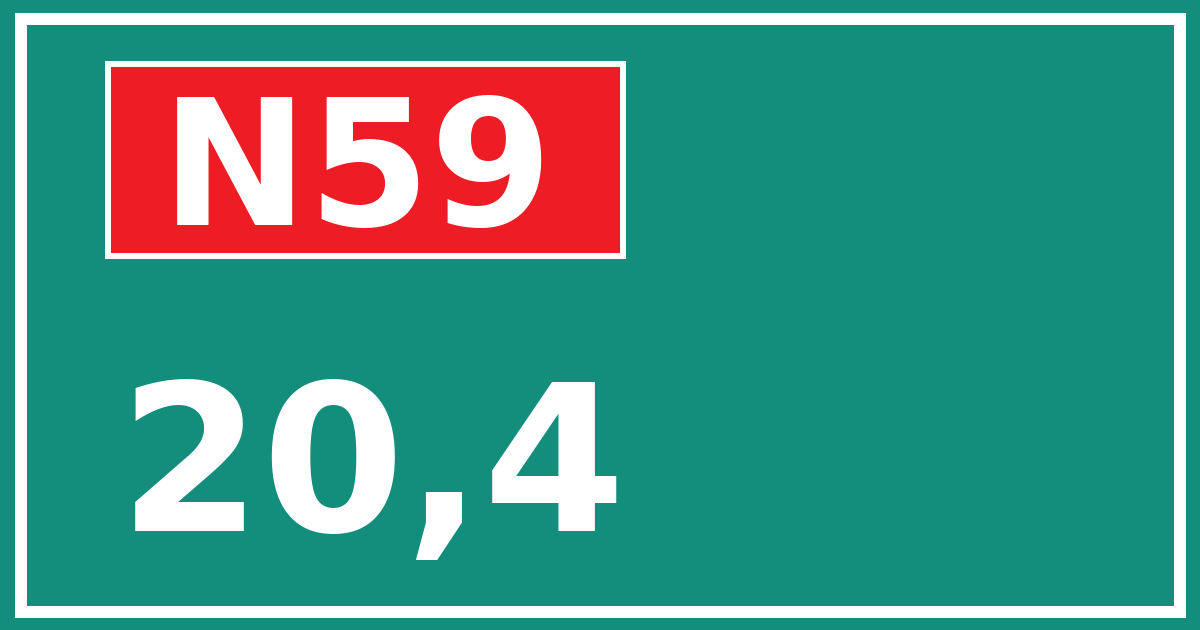 Hectometerbord N59 20,4