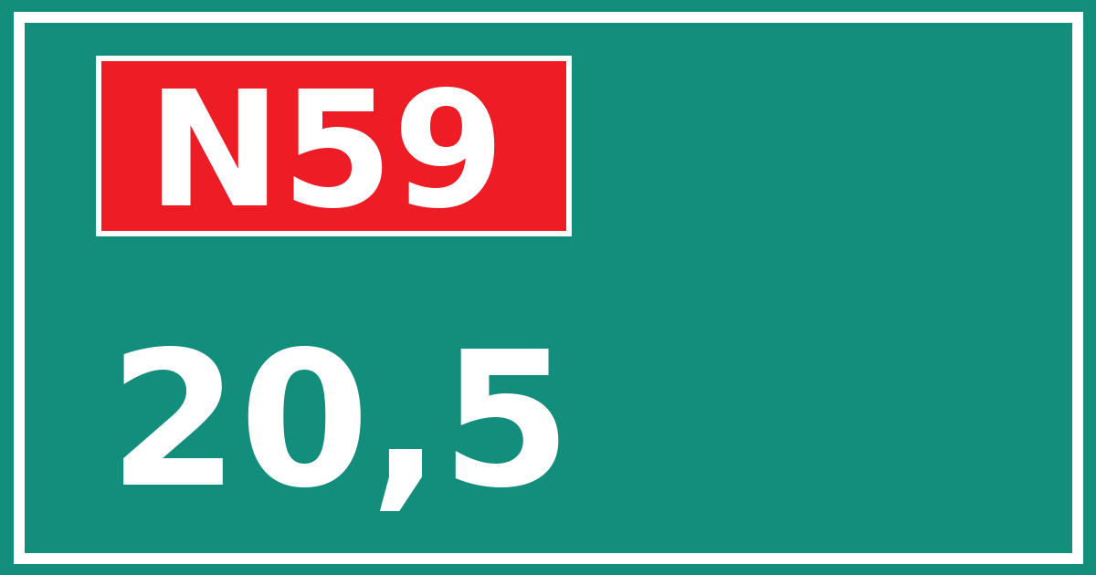 Hectometerbord N59 20,5