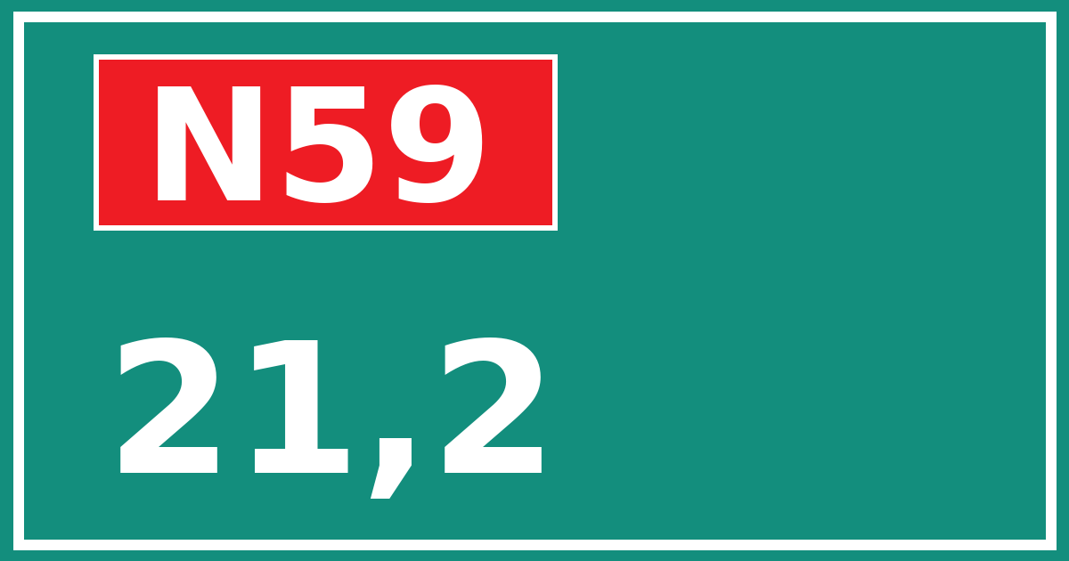 Hectometerbord N59 21,2