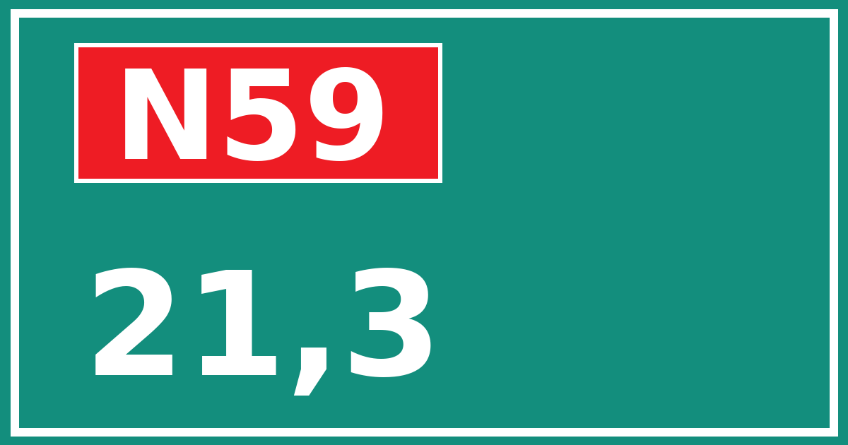 Hectometerbord N59 21,3