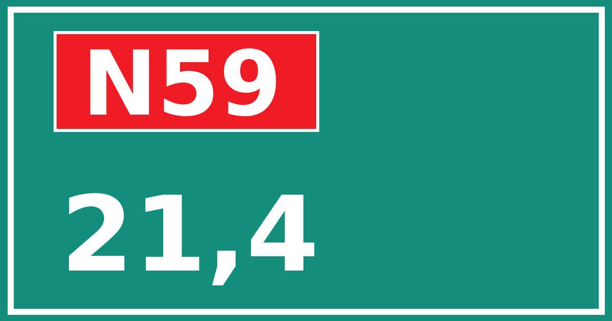 Hectometerbord N59 21,4