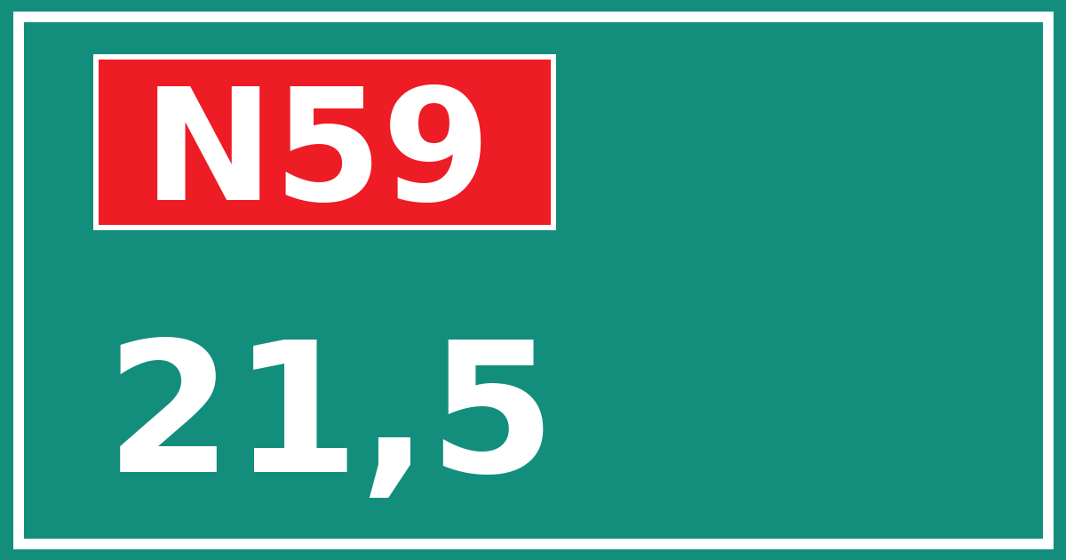 Hectometerbord N59 21,5