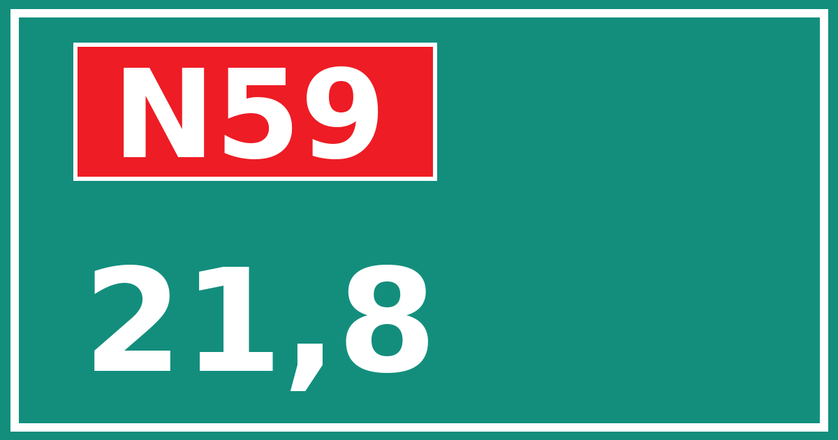 Hectometerbord N59 21,8