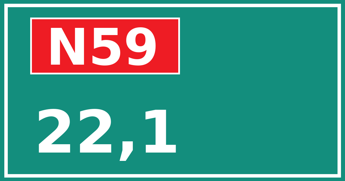 Hectometerbord N59 22,1