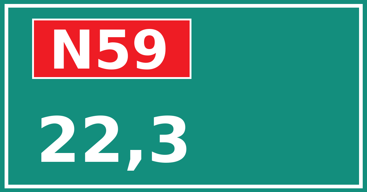 Hectometerbord N59 22,3