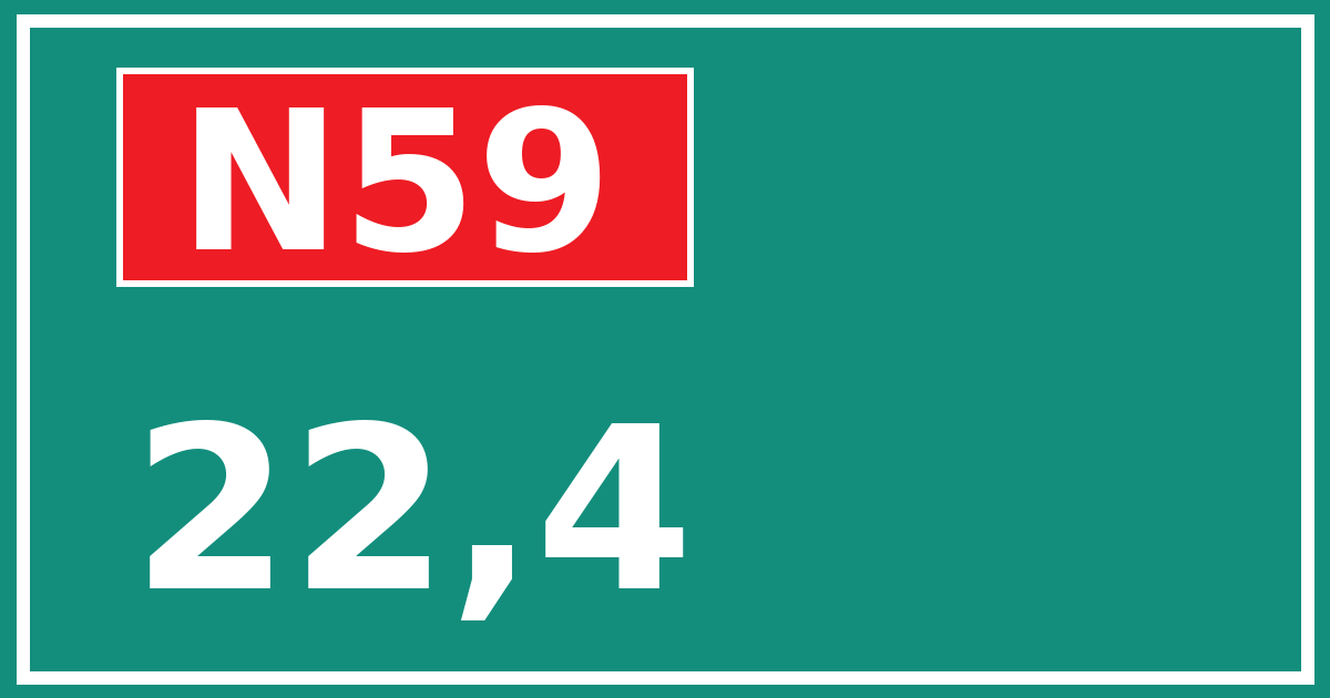 Hectometerbord N59 22,4