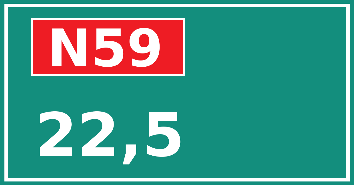 Hectometerbord N59 22,5