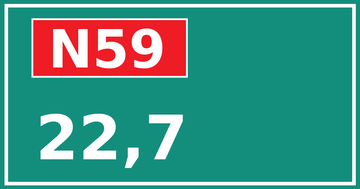 Hectometerbord N59 22,7