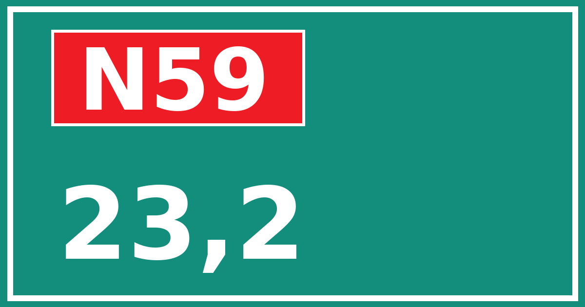 Hectometerbord N59 23,2