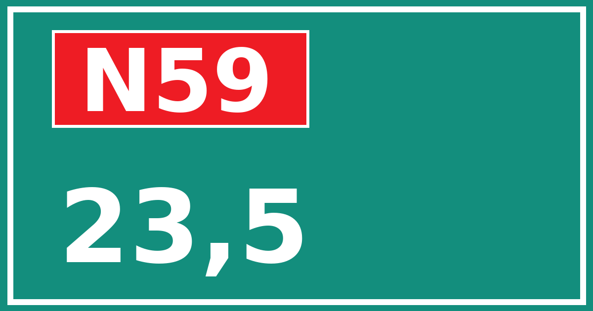 Hectometerbord N59 23,5