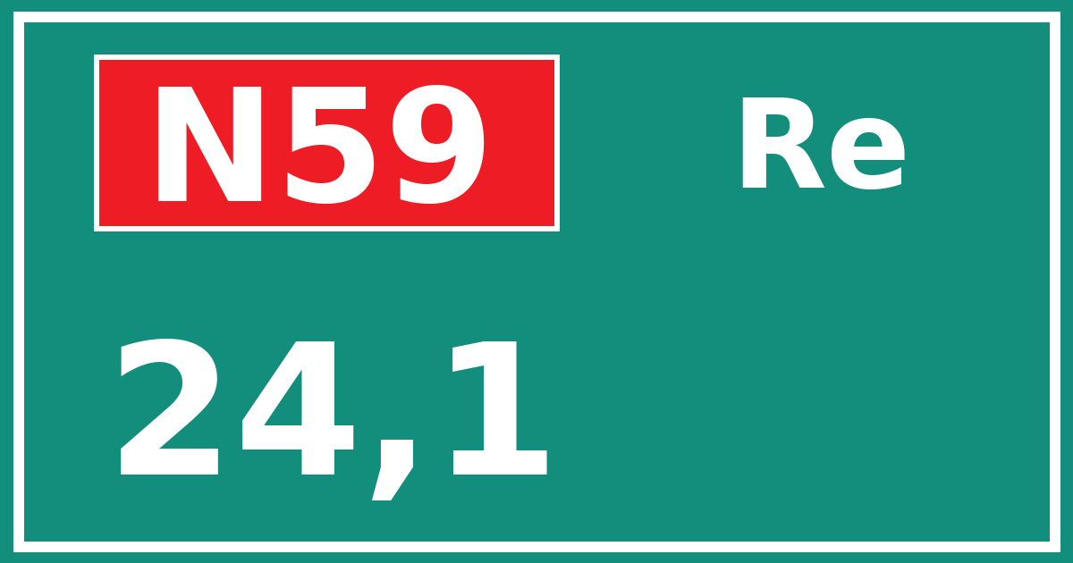 Hectometerbord N59 24,1 zijde Re