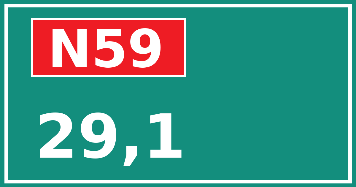 Hectometerbord N59 29,1