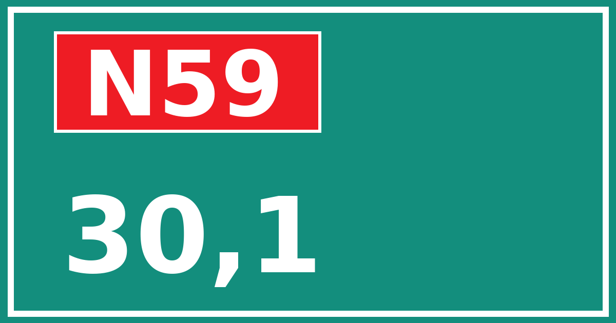 Hectometerbord N59 30,1