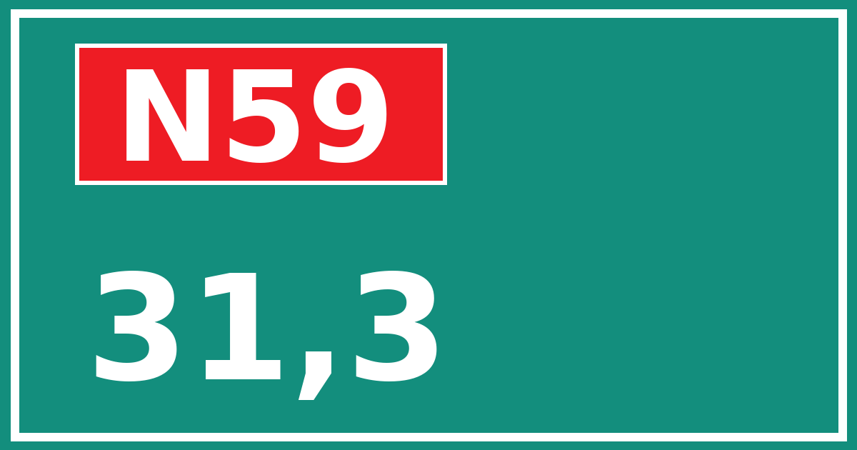 Hectometerbord N59 31,3