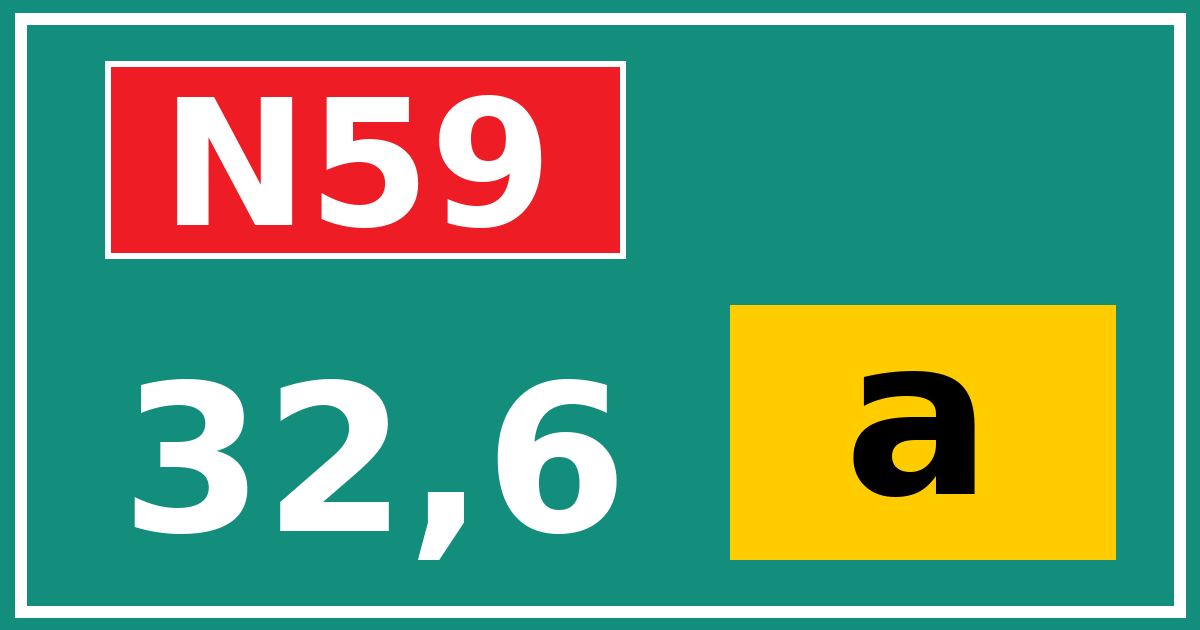 Hectometerbord N59 32,6 letter a