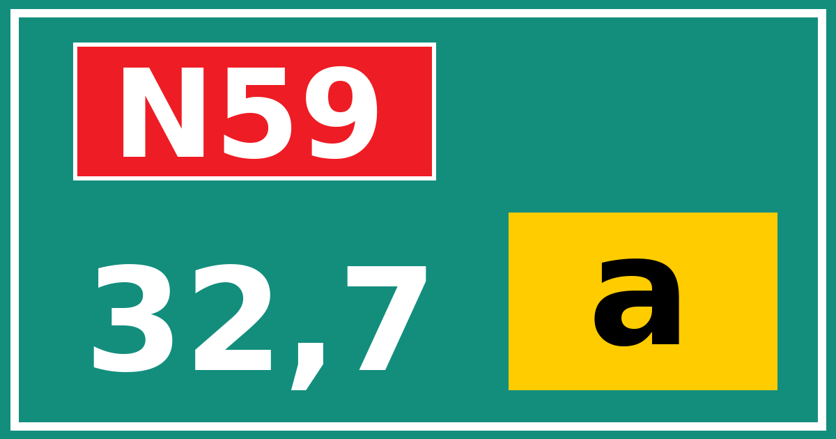 Hectometerbord N59 32,7 letter a
