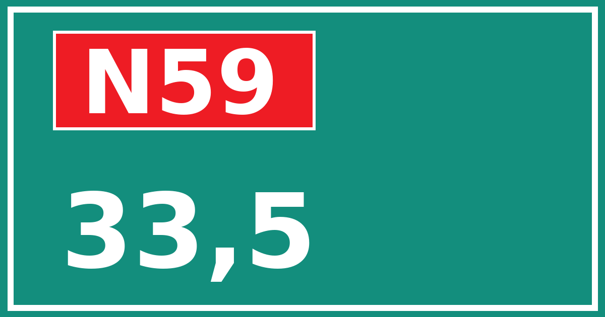Hectometerbord N59 33,5