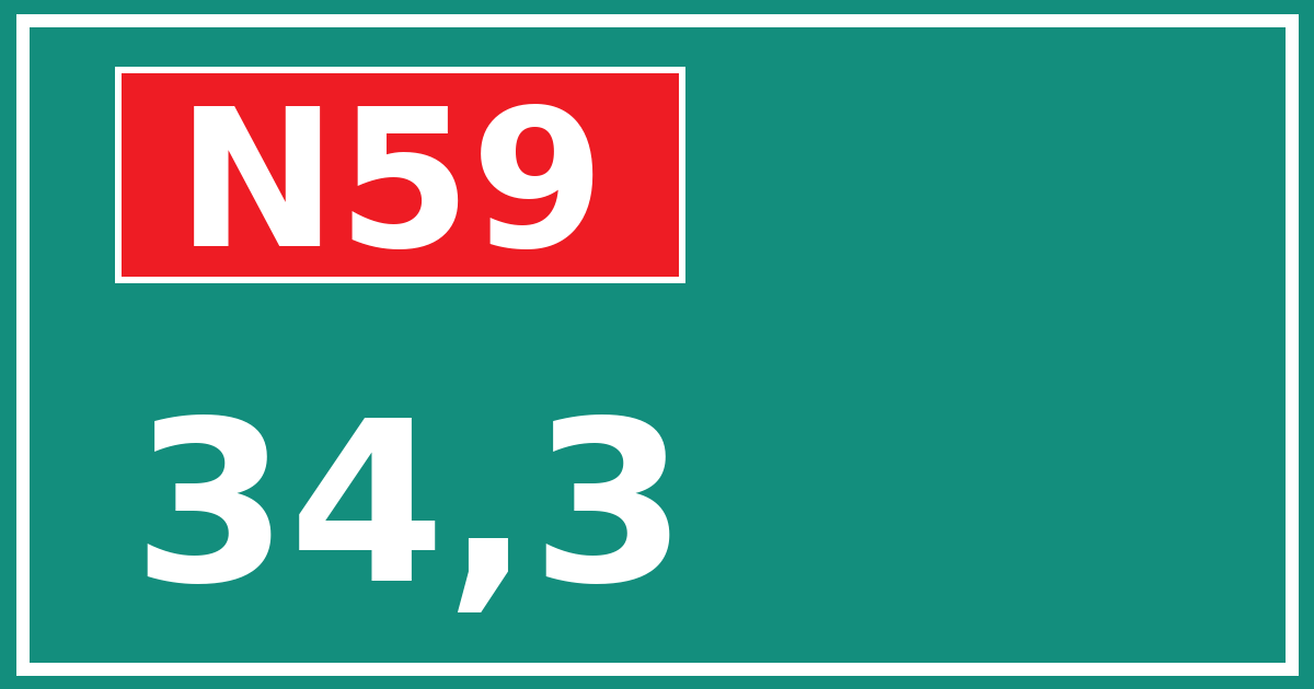Hectometerbord N59 34,3